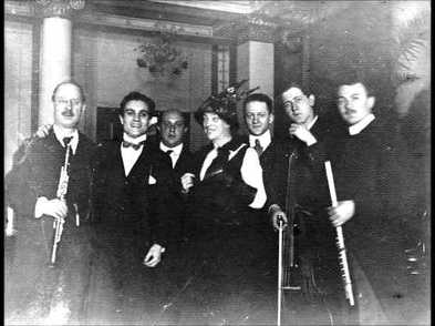 After the premiere of Pierrot Lunaire, 1912. (Schoenberg in center)