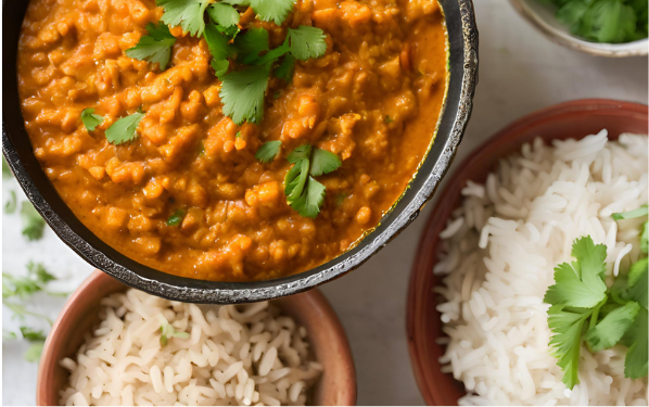 Red Lentil Curry with Rice