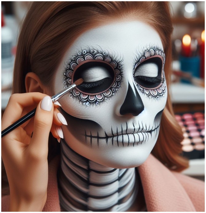 Skeleten Face Makeup