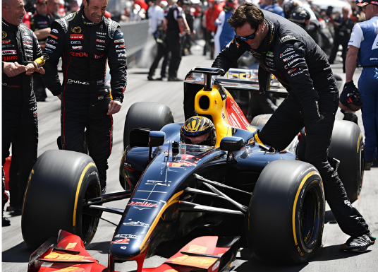 jackman changing tires of the F1 car