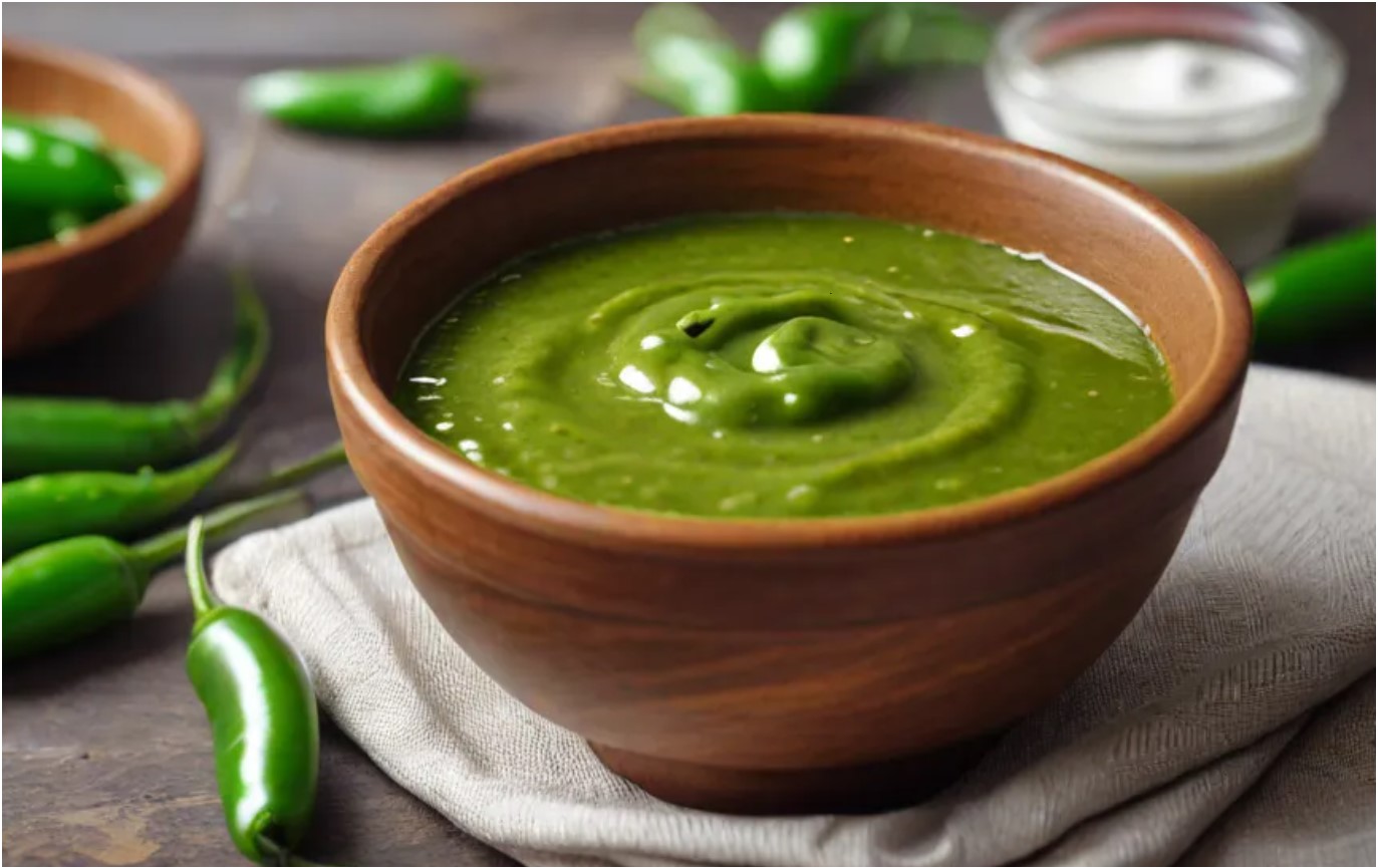 Homemade Green Chilli Sauce