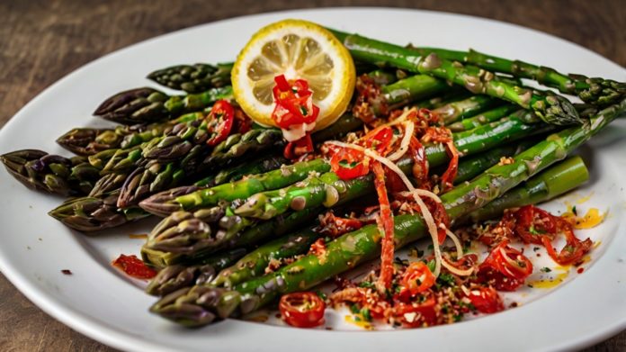 Sharp Spicy Asparagus with olive